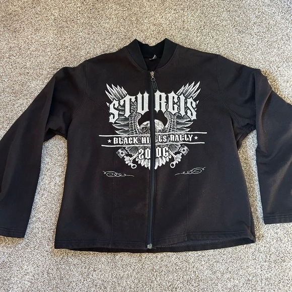 Hanes Tops - Vintage 2006 Sturgis Motorcycle Rally Full Zip. Fitted. EUC. Y2K. Moto. XL.